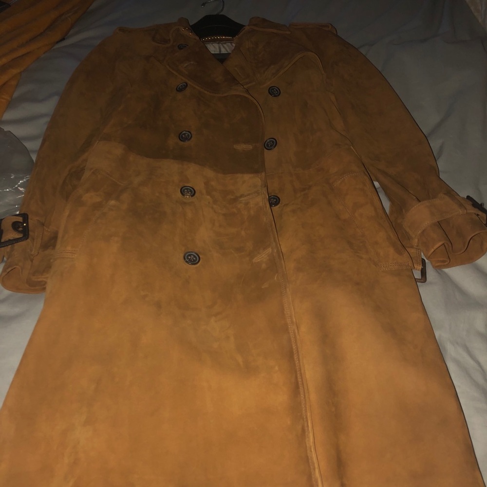 Coach 1941 suede trench coat brown rust color